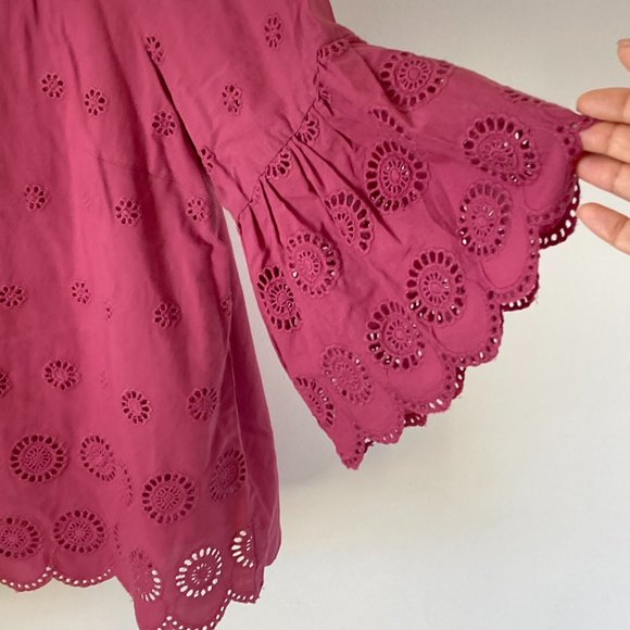 NWT George Women's Plum Broderie Anglais Lightweight Blouse Size 20 Barbiecore - Picture 8 of 11